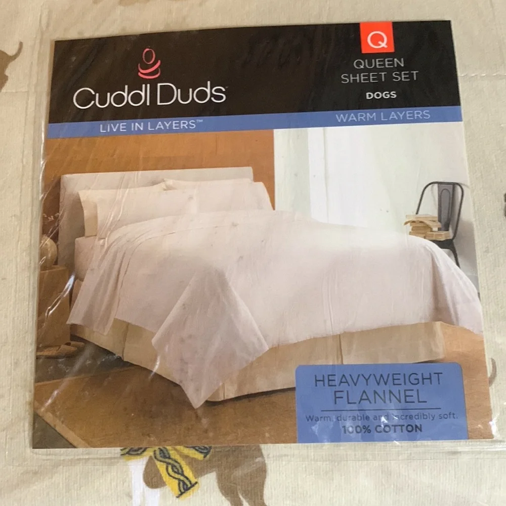 CUDDL DUDS- QUEEN ,Heavyweight Flannel 💯 Cotton 🆕 Bed Sheets